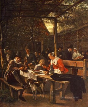 the painter jan asselyn Painting - The Picnic Dutch genre painter Jan Steen